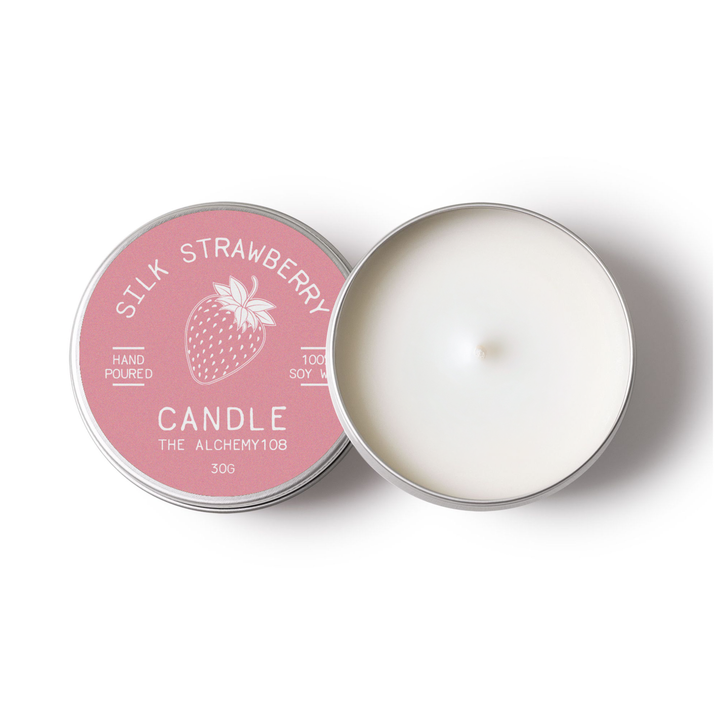 SILK STRAWBERRY Mini Soy Wax Candle