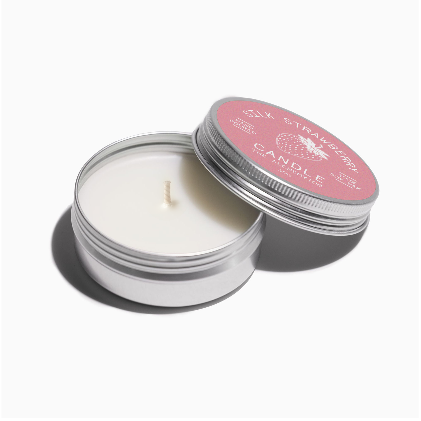 SILK STRAWBERRY Mini Soy Wax Candle