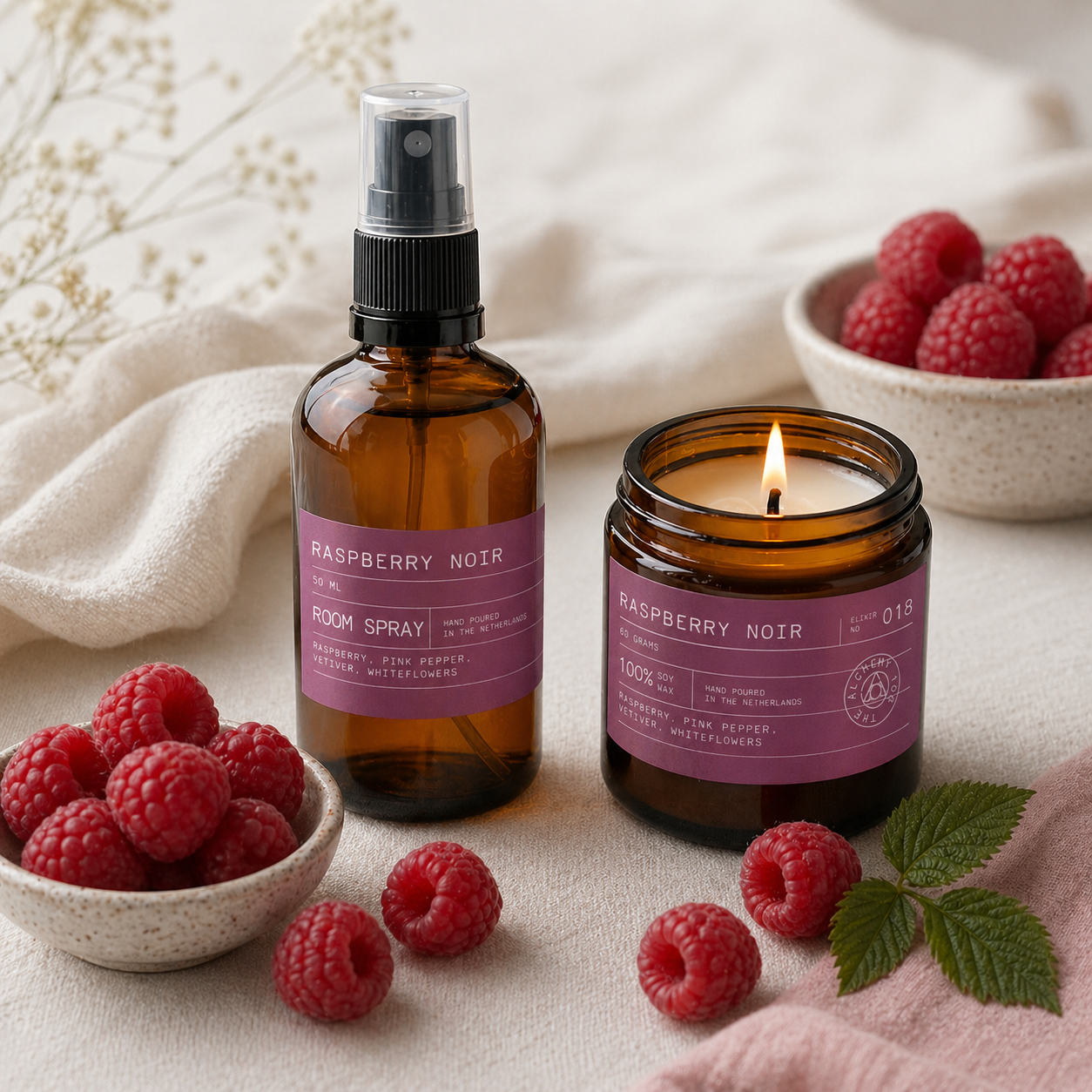 RASPBERRY NOIR Soy Wax Candle